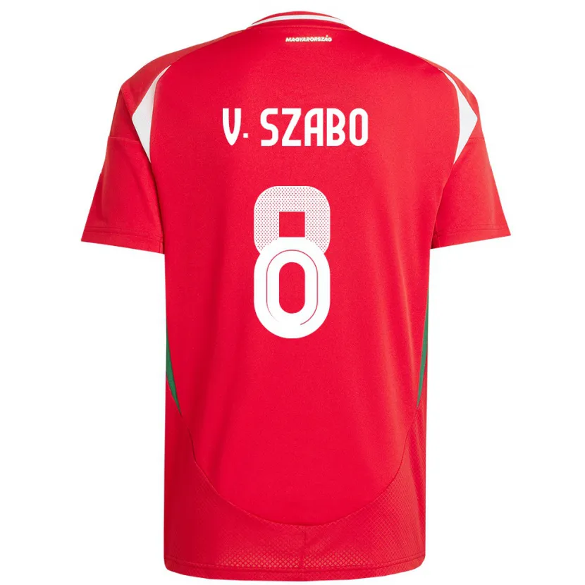 DanxenキッズハンガリーViktória Szabó#8赤ホームシャツ24-26ジャージーユニフォーム