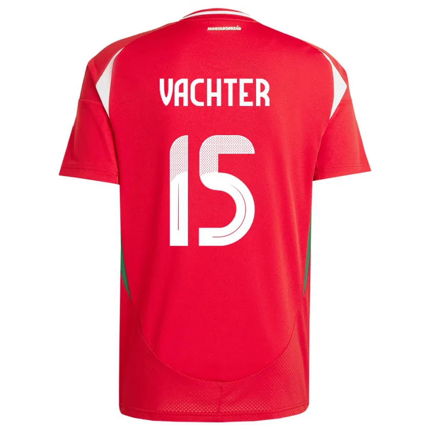 DanxenキッズハンガリーFanni Vachter#15赤ホームシャツ24-26ジャージーユニフォーム