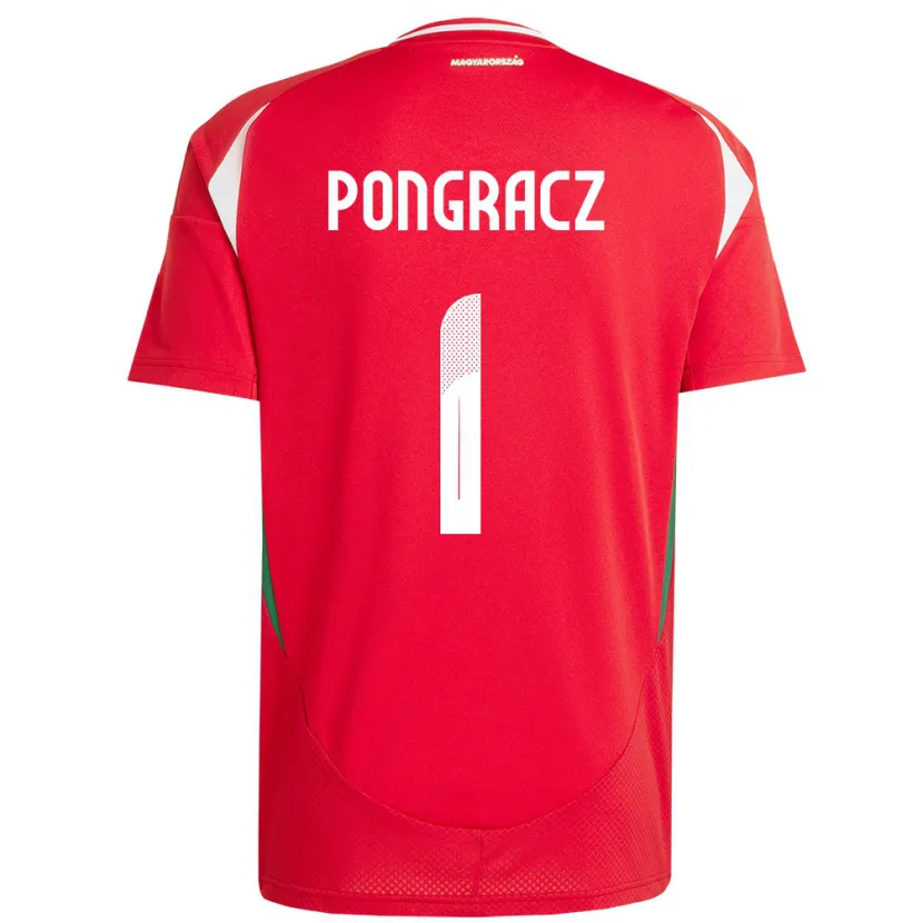 DanxenキッズハンガリーAgness Pongracz#1赤ホームシャツ24-26ジャージーユニフォーム