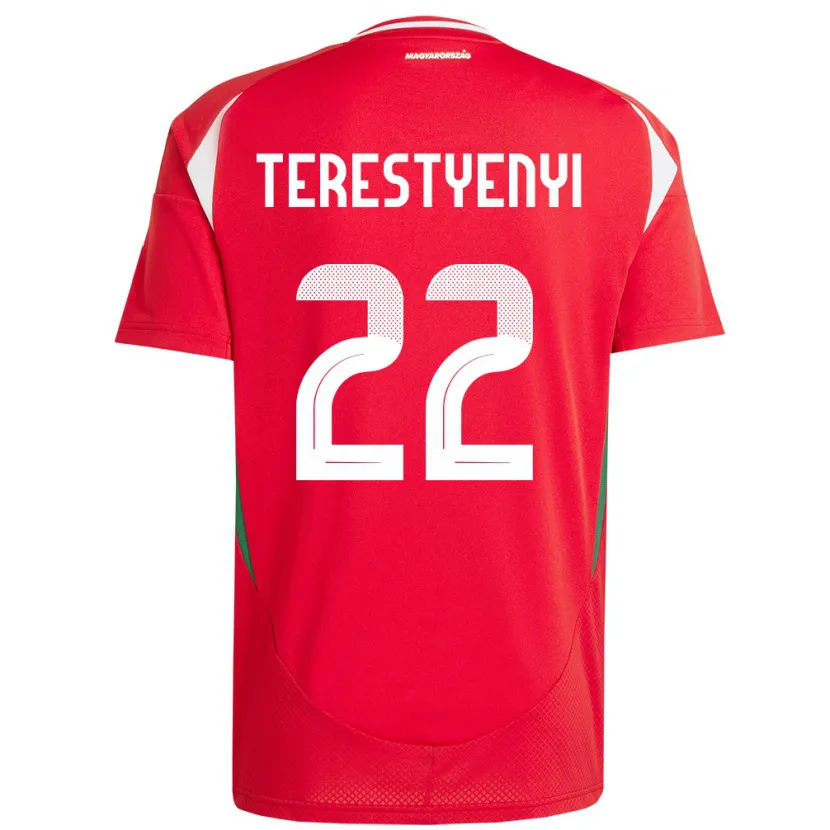 DanxenキッズハンガリーAnna Terestyényi#22赤ホームシャツ24-26ジャージーユニフォーム