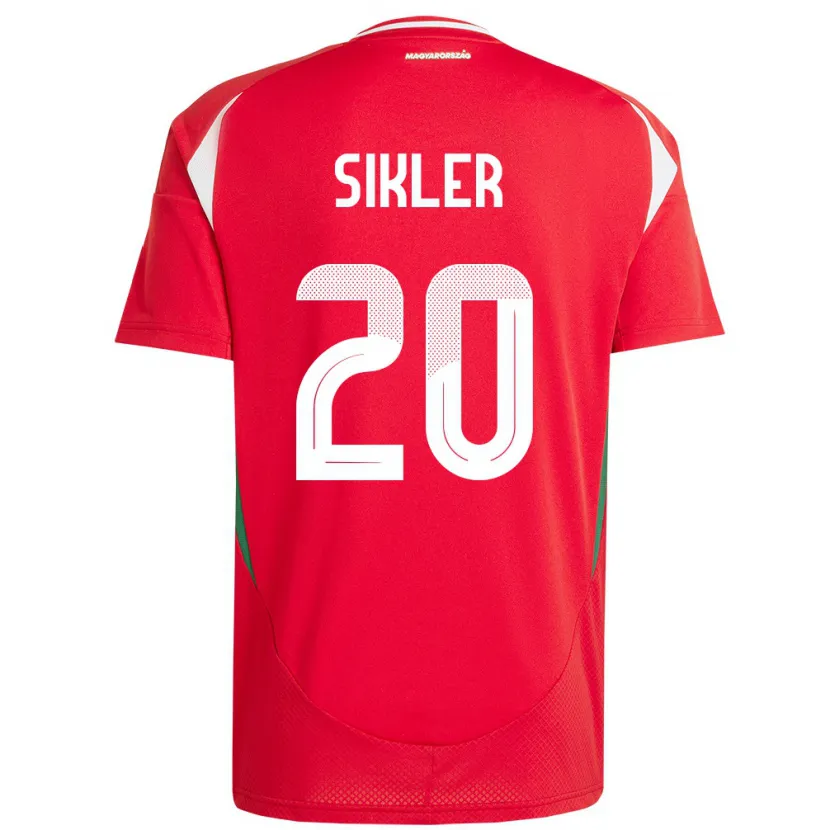 DanxenキッズハンガリーKinga Sikler#20赤ホームシャツ24-26ジャージーユニフォーム