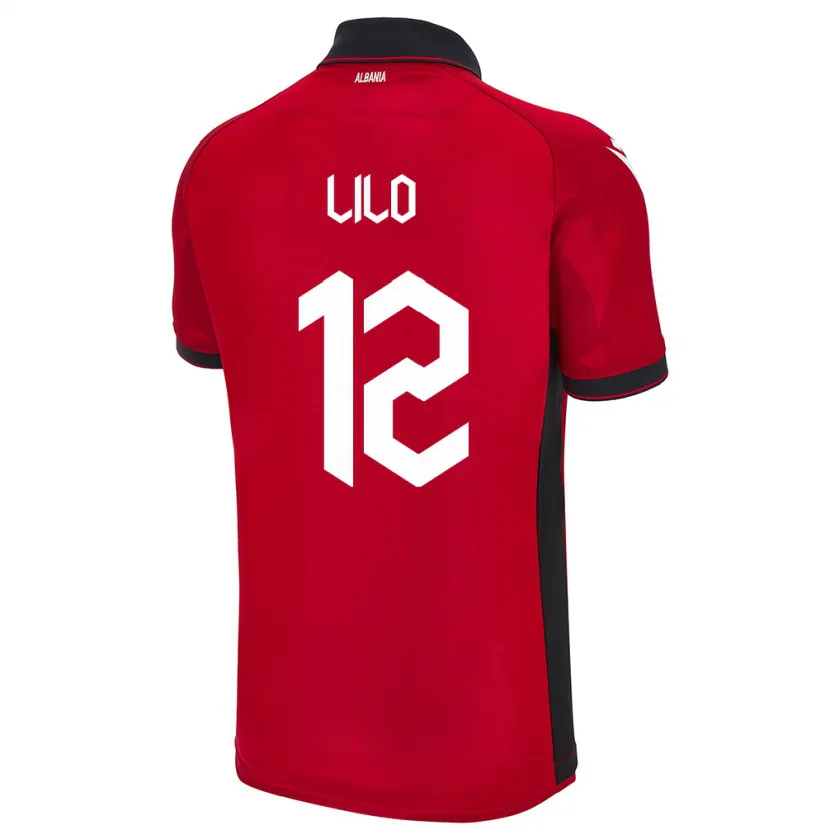 DanxenキッズアルバニアKlidman Lilo#12赤ホームシャツ24-26ジャージーユニフォーム
