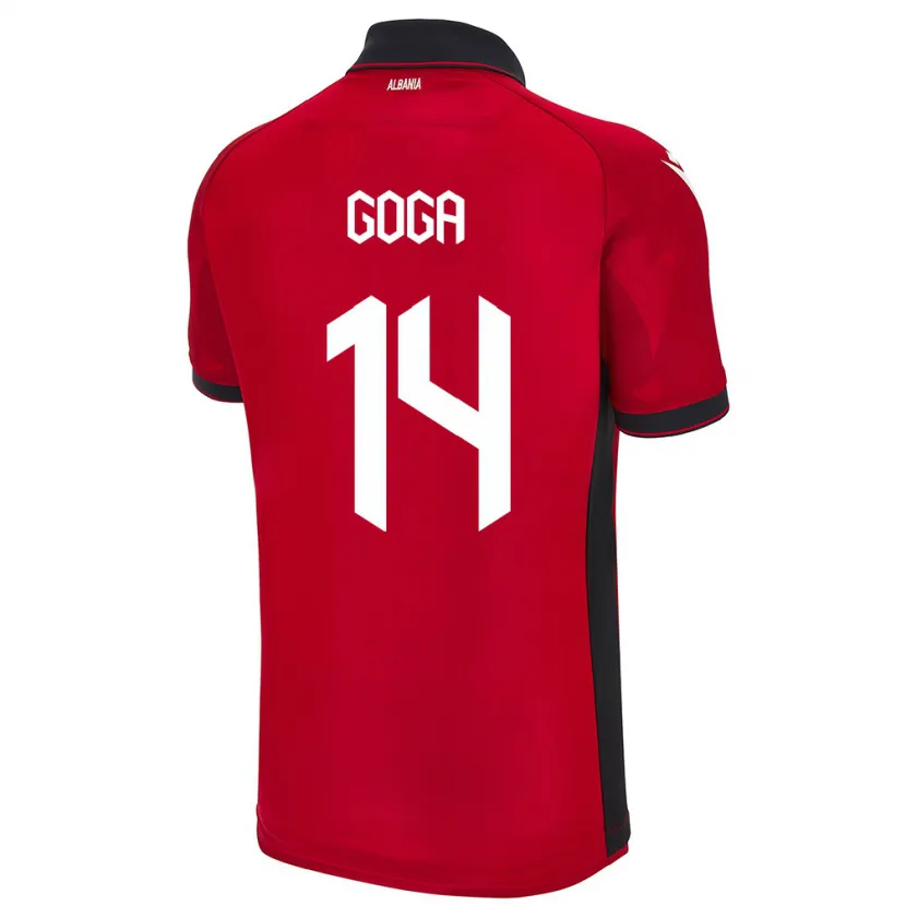 DanxenキッズアルバニアErgi Goga#14赤ホームシャツ24-26ジャージーユニフォーム
