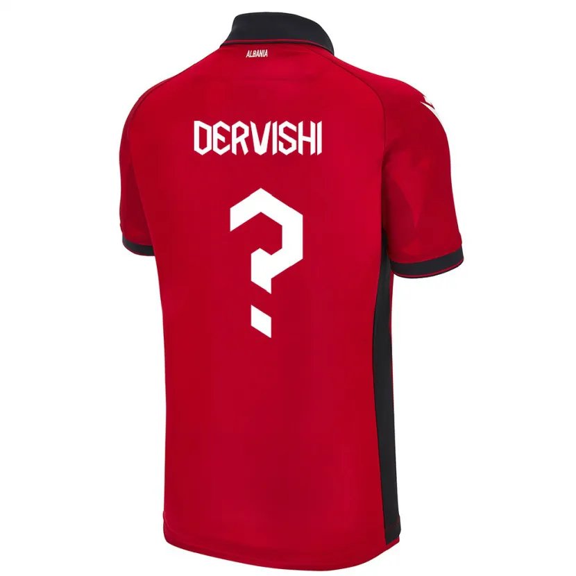 DanxenキッズアルバニアAmarildo Dervishi#0赤ホームシャツ24-26ジャージーユニフォーム