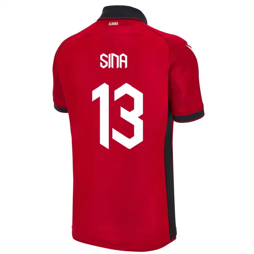 DanxenキッズアルバニアSamuele Sina#13赤ホームシャツ24-26ジャージーユニフォーム