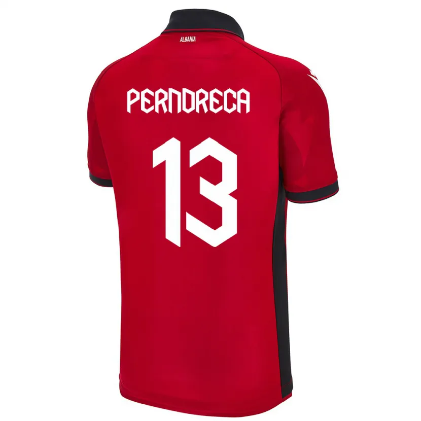 DanxenキッズアルバニアFabjan Perndreca#13赤ホームシャツ24-26ジャージーユニフォーム