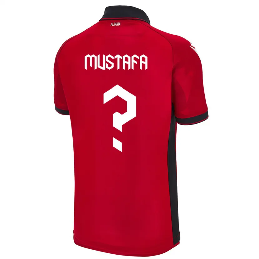 DanxenキッズアルバニアErno Mustafa#0赤ホームシャツ24-26ジャージーユニフォーム