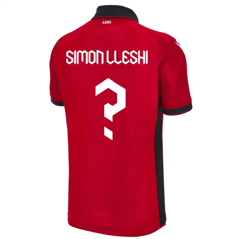 DanxenキッズアルバニアSimon Lleshi#0赤ホームシャツ24-26ジャージーユニフォーム