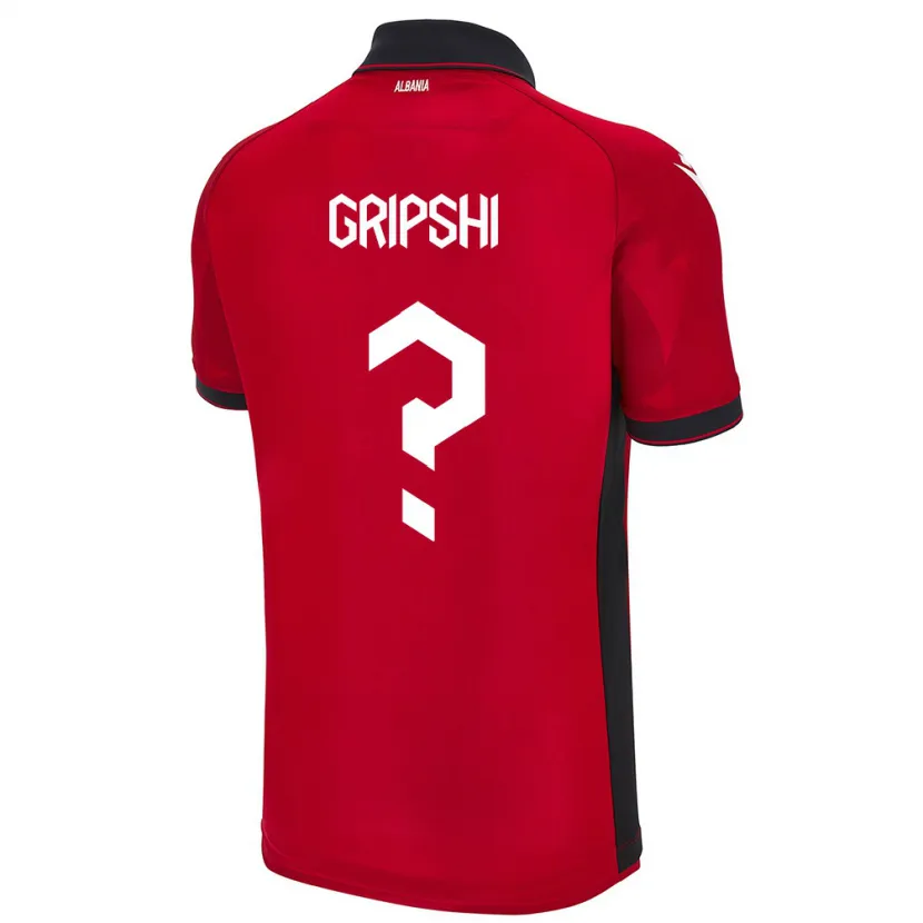 DanxenキッズアルバニアNaim Gripshi#0赤ホームシャツ24-26ジャージーユニフォーム