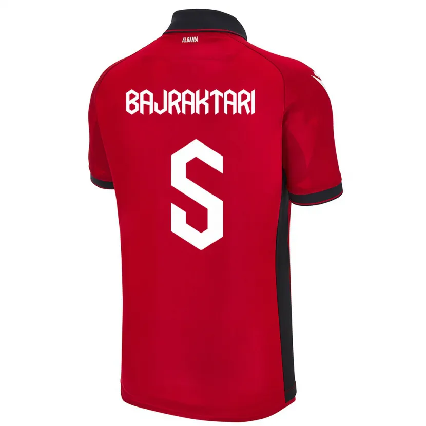 DanxenキッズアルバニアArbiona Bajraktari#5赤ホームシャツ24-26ジャージーユニフォーム