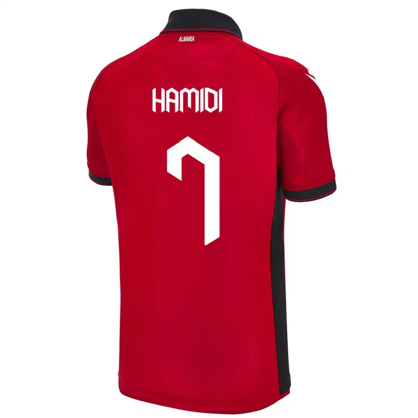 DanxenキッズアルバニアMimoza Hamidi#7赤ホームシャツ24-26ジャージーユニフォーム