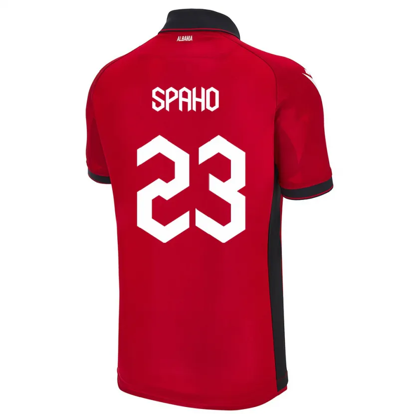 DanxenキッズアルバニアKlesjana Spaho#23赤ホームシャツ24-26ジャージーユニフォーム
