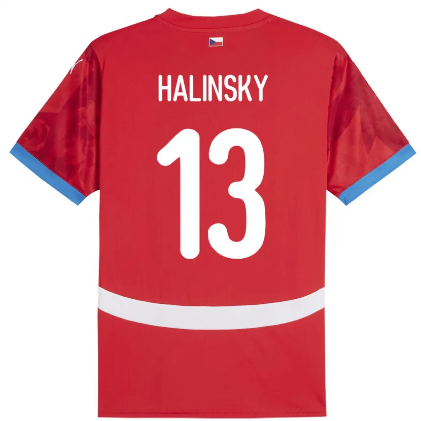 DanxenキッズチェコDenis Halinsky#13赤ホームシャツ24-26ジャージーユニフォーム