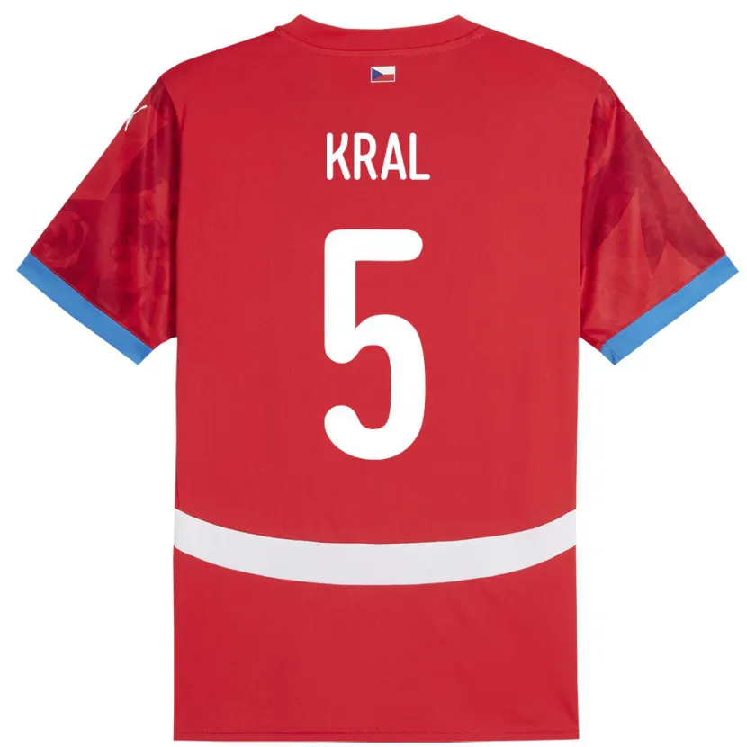 DanxenキッズチェコTomas Kral#5赤ホームシャツ24-26ジャージーユニフォーム