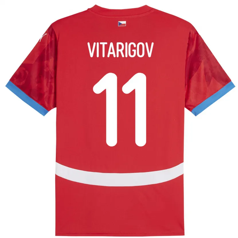 DanxenキッズチェコArsen Vitarigov#11赤ホームシャツ24-26ジャージーユニフォーム