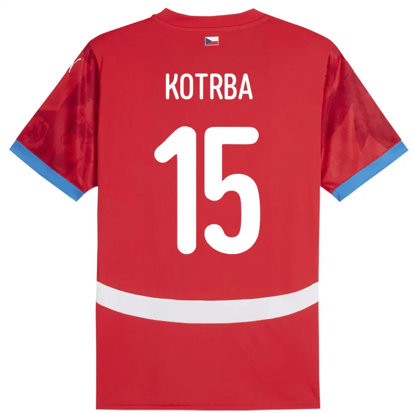 DanxenキッズチェコDamian Kotrba#15赤ホームシャツ24-26ジャージーユニフォーム