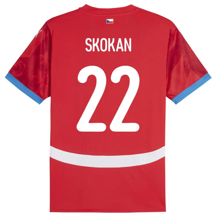 DanxenキッズチェコVitek Skokan#22赤ホームシャツ24-26ジャージーユニフォーム