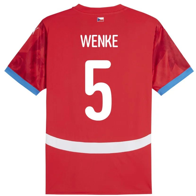 DanxenキッズチェコEduard Wenke#5赤ホームシャツ24-26ジャージーユニフォーム