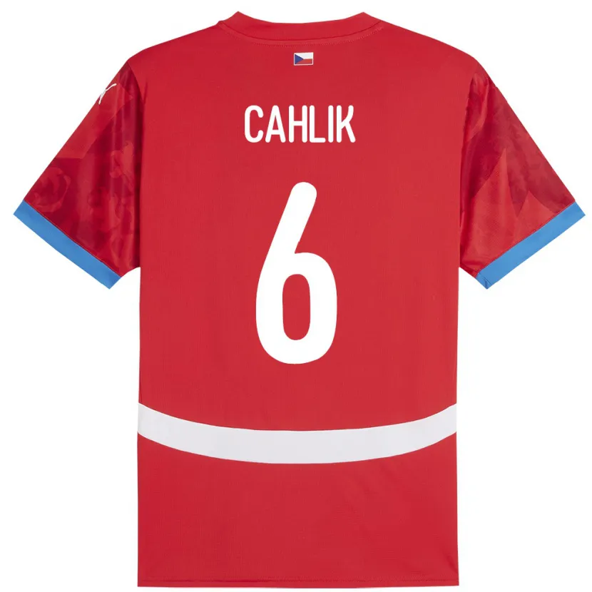 DanxenキッズチェコJakub Cahlik#6赤ホームシャツ24-26ジャージーユニフォーム