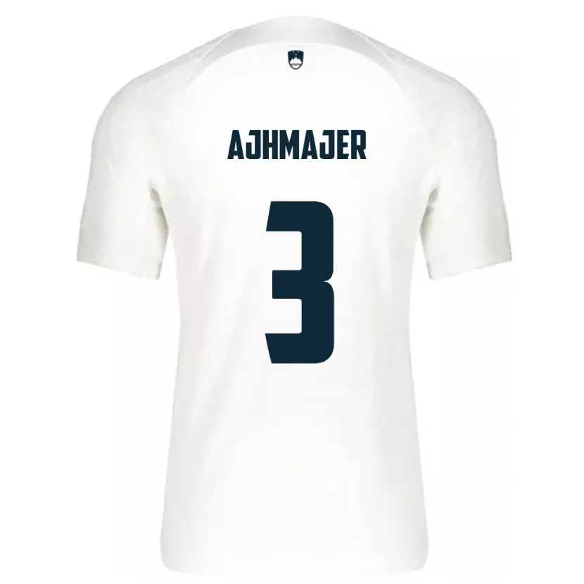 DanxenキッズスロベニアNejc Ajhmajer#3白ホームシャツ24-26ジャージーユニフォーム