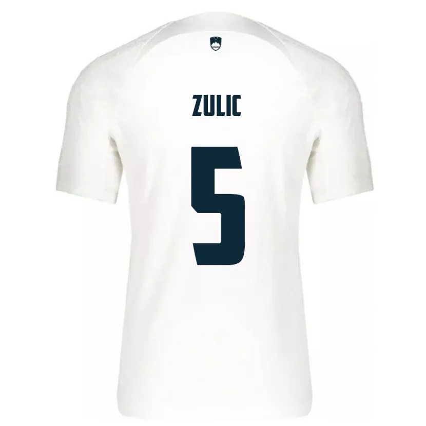 DanxenキッズスロベニアAnel Zulic#5白ホームシャツ24-26ジャージーユニフォーム