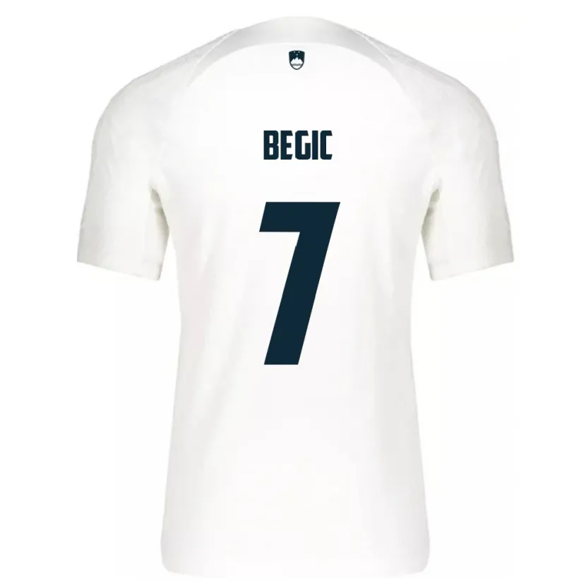 DanxenキッズスロベニアTjas Begic#7白ホームシャツ24-26ジャージーユニフォーム