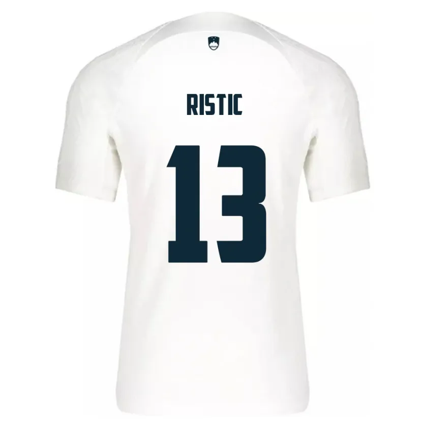 DanxenキッズスロベニアAleks Ristic#13白ホームシャツ24-26ジャージーユニフォーム
