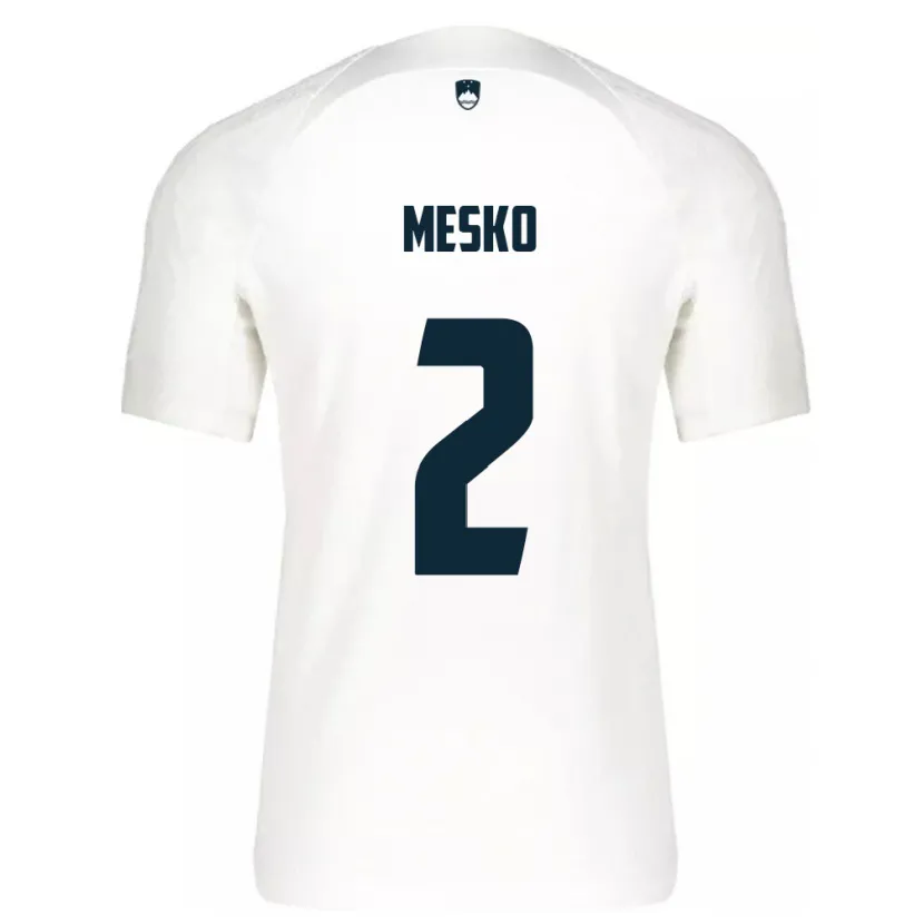 DanxenキッズスロベニアZan Mesko#2白ホームシャツ24-26ジャージーユニフォーム