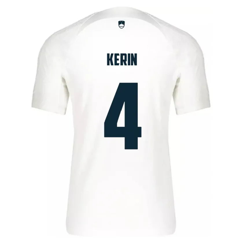 DanxenキッズスロベニアMark Kerin#4白ホームシャツ24-26ジャージーユニフォーム