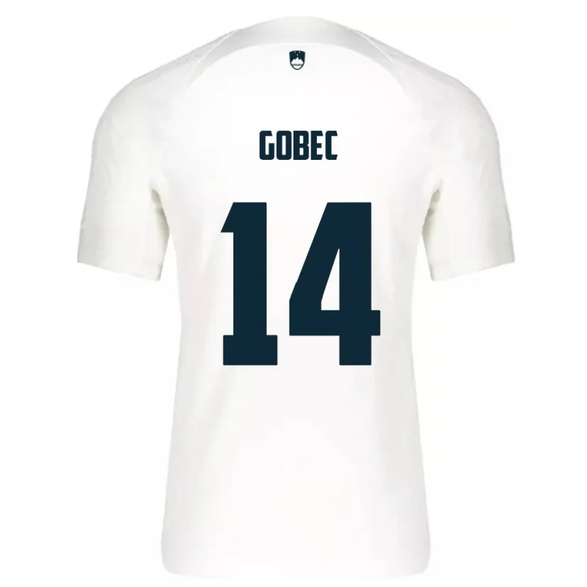 DanxenキッズスロベニアStijan Gobec#14白ホームシャツ24-26ジャージーユニフォーム