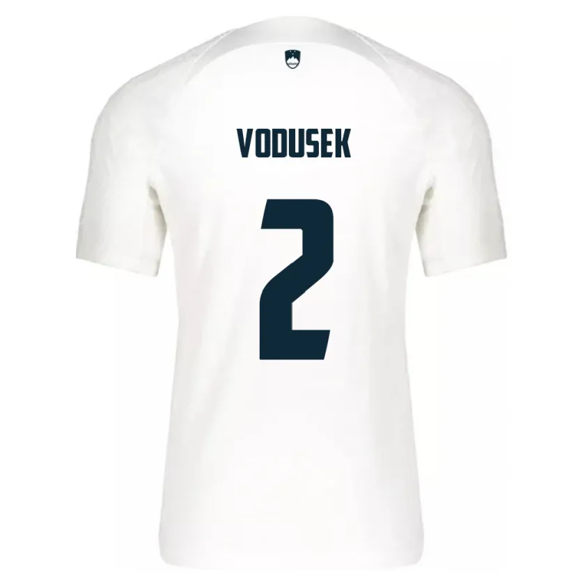 DanxenキッズスロベニアLuka Vodusek#2白ホームシャツ24-26ジャージーユニフォーム