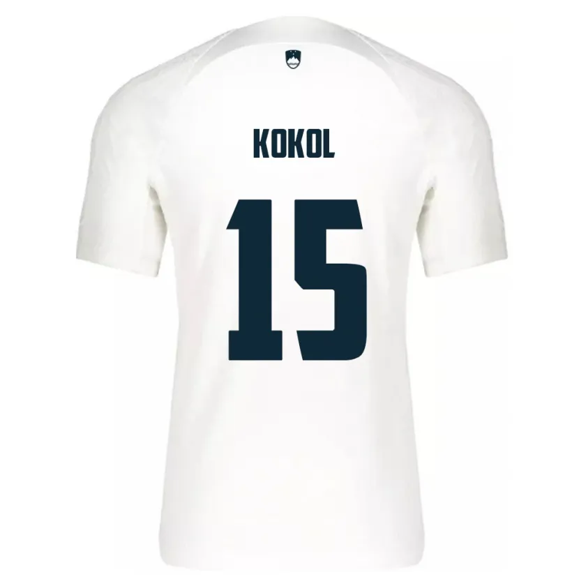 DanxenキッズスロベニアLuka Kokol#15白ホームシャツ24-26ジャージーユニフォーム
