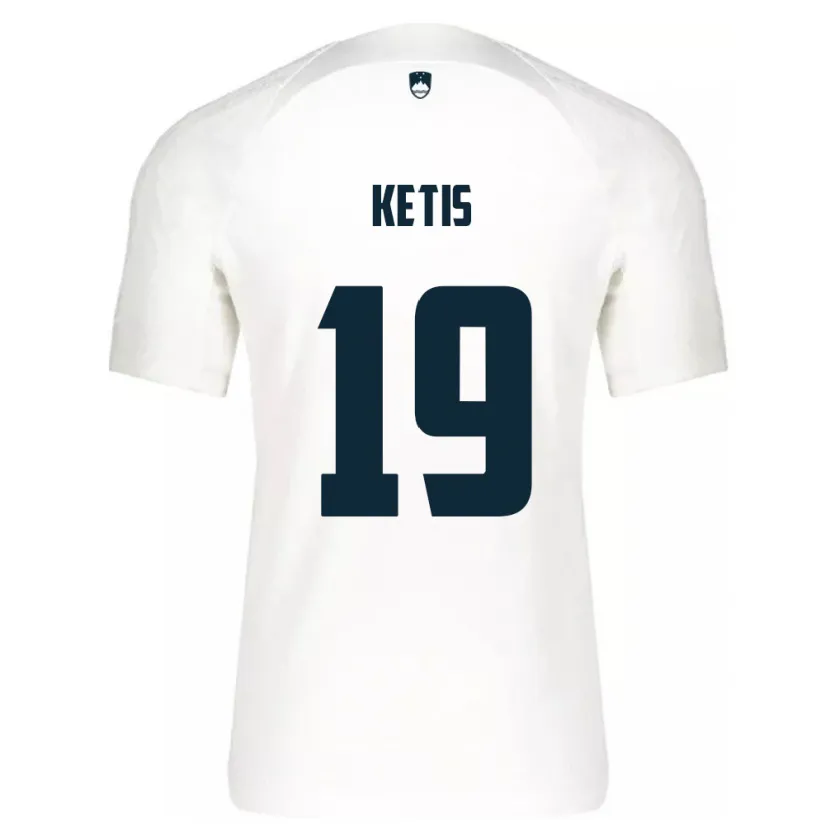 DanxenキッズスロベニアSara Ketiš#19白ホームシャツ24-26ジャージーユニフォーム