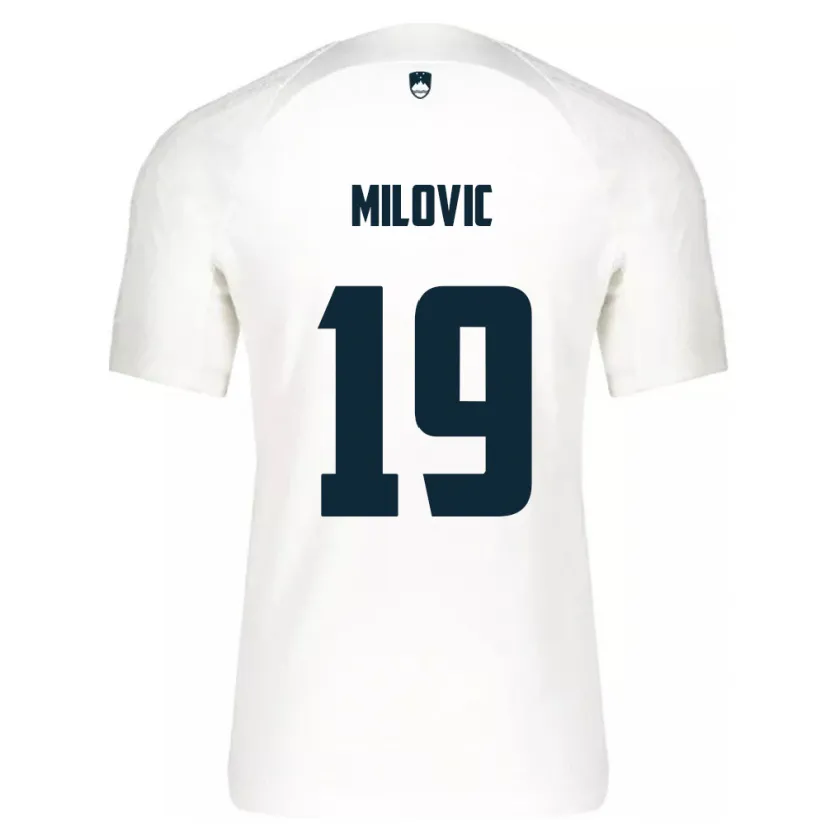 DanxenキッズスロベニアAna Milovič#19白ホームシャツ24-26ジャージーユニフォーム
