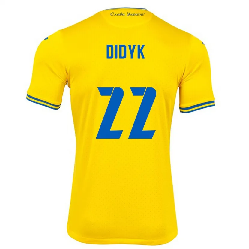 DanxenキッズウクライナRoman Didyk#22黄ホームシャツ24-26ジャージーユニフォーム