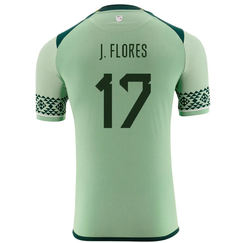 DanxenキッズボリビアJosé Flores#17ライトグリーンホームシャツ24-26ジャージーユニフォーム