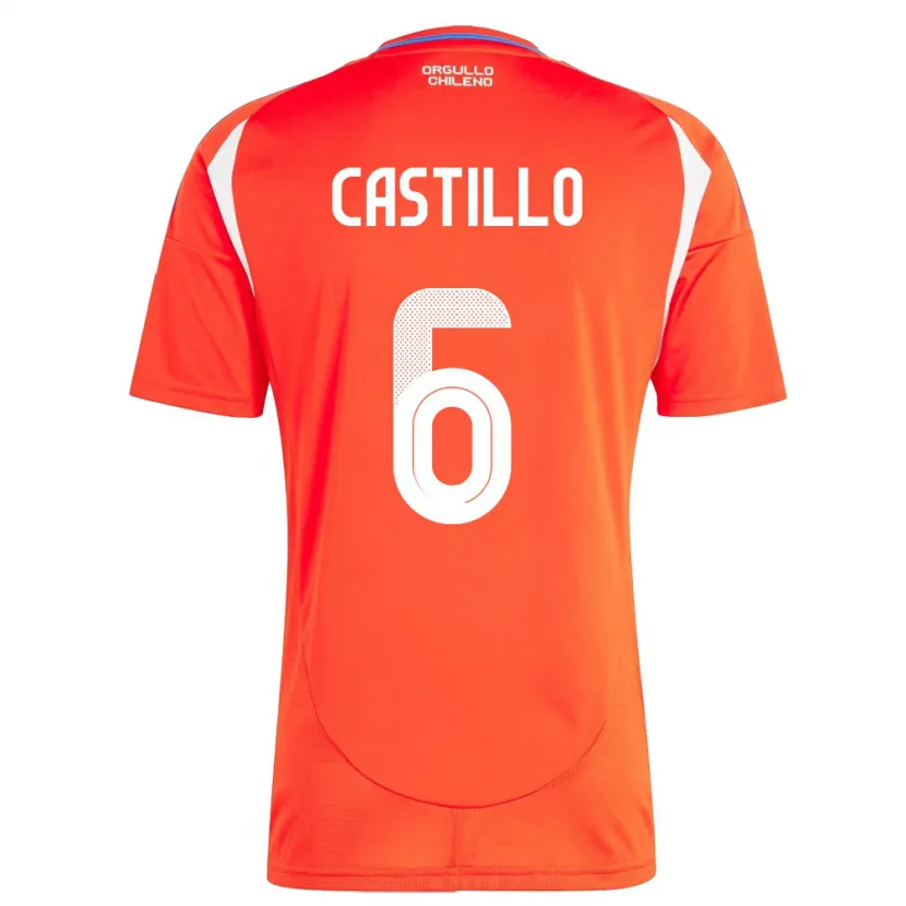 DanxenキッズチリCristóbal Castillo#6赤ホームシャツ24-26ジャージーユニフォーム