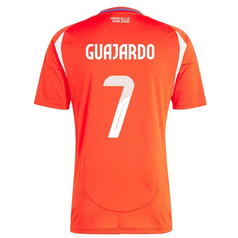 DanxenキッズチリPaolo Guajardo#7赤ホームシャツ24-26ジャージーユニフォーム