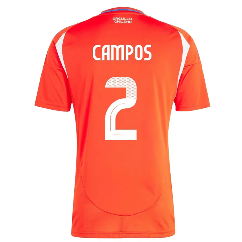 DanxenキッズチリVíctor Campos#2赤ホームシャツ24-26ジャージーユニフォーム
