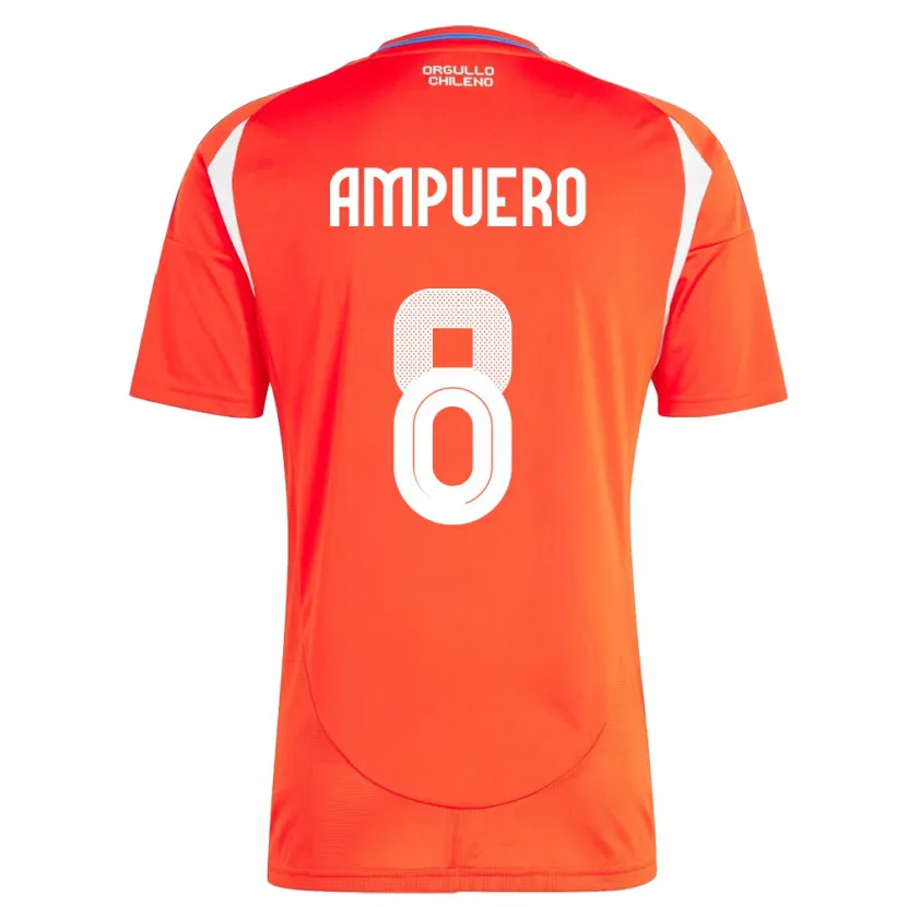 DanxenキッズチリBenjamín Ampuero#8赤ホームシャツ24-26ジャージーユニフォーム