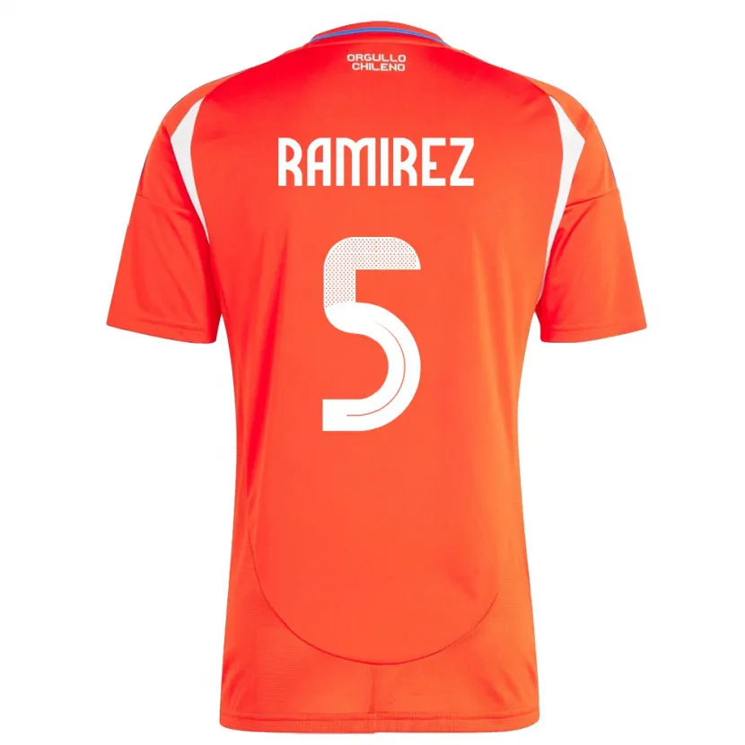 DanxenキッズチリFernanda Ramírez#5赤ホームシャツ24-26ジャージーユニフォーム