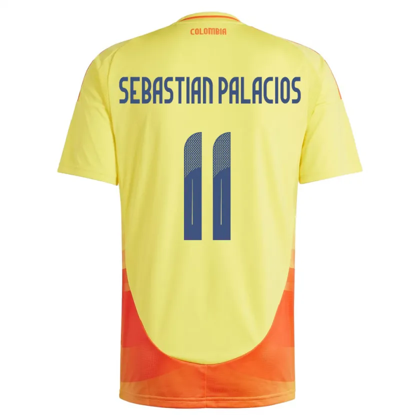 DanxenキッズコロンビアJuan Sebastián Palacios#11黄ホームシャツ24-26ジャージーユニフォーム