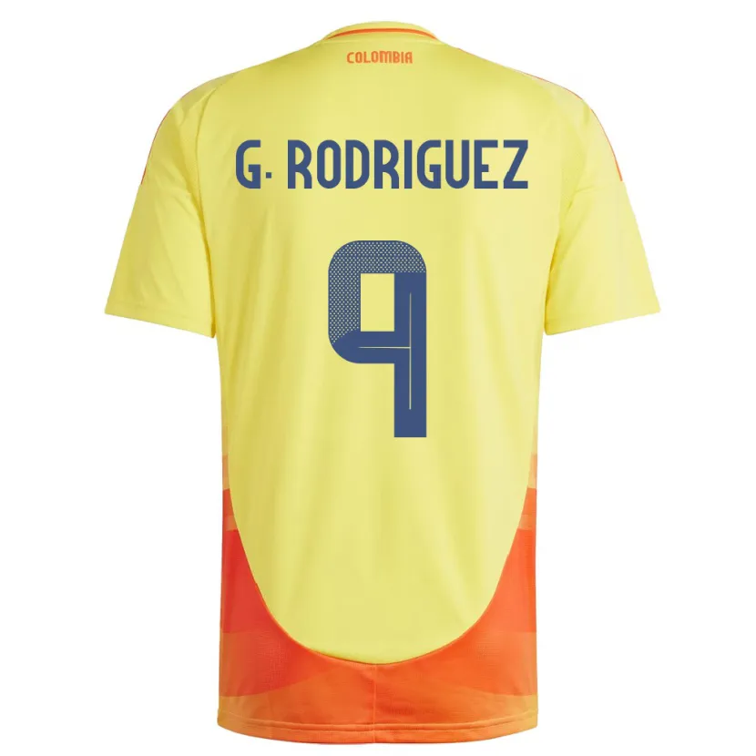 DanxenキッズコロンビアGabriela Rodríguez#9黄ホームシャツ24-26ジャージーユニフォーム
