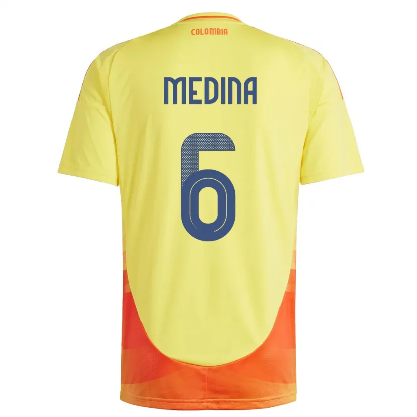 DanxenキッズコロンビアPaula Medina#6黄ホームシャツ24-26ジャージーユニフォーム