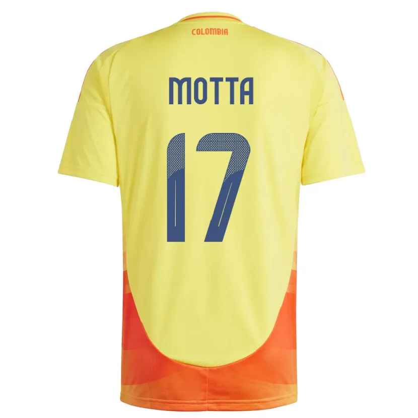 DanxenキッズコロンビアCristina Motta#17黄ホームシャツ24-26ジャージーユニフォーム