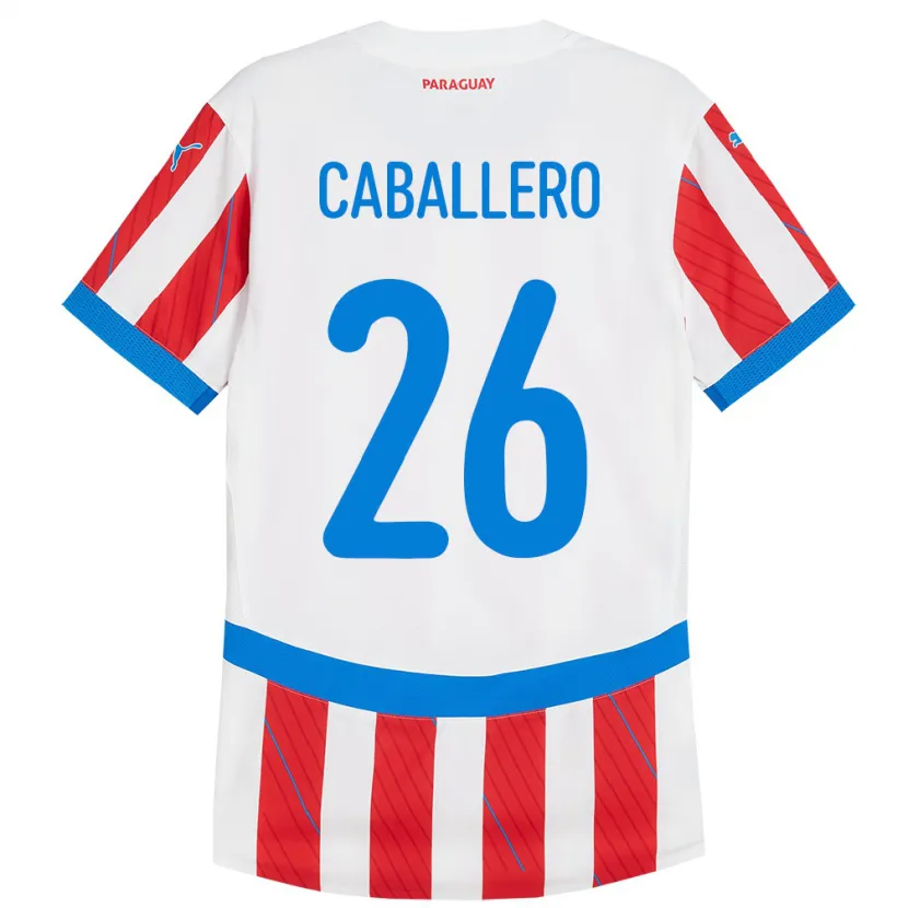 DanxenキッズパラグアイHernesto Caballero#26赤、白ホームシャツ24-26ジャージーユニフォーム