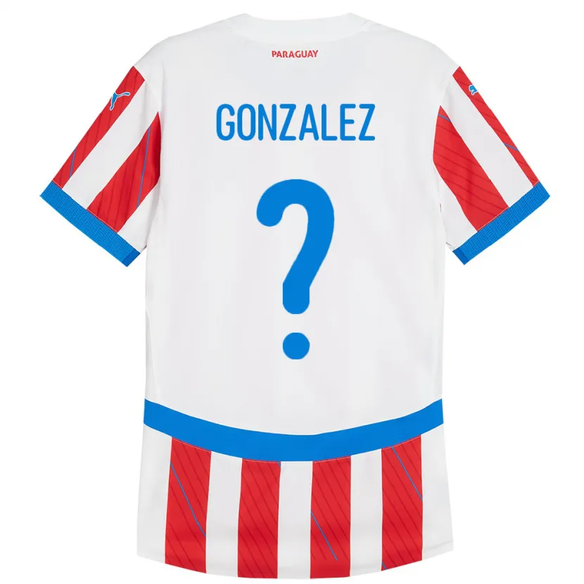 DanxenキッズパラグアイAntonio González#0赤、白ホームシャツ24-26ジャージーユニフォーム