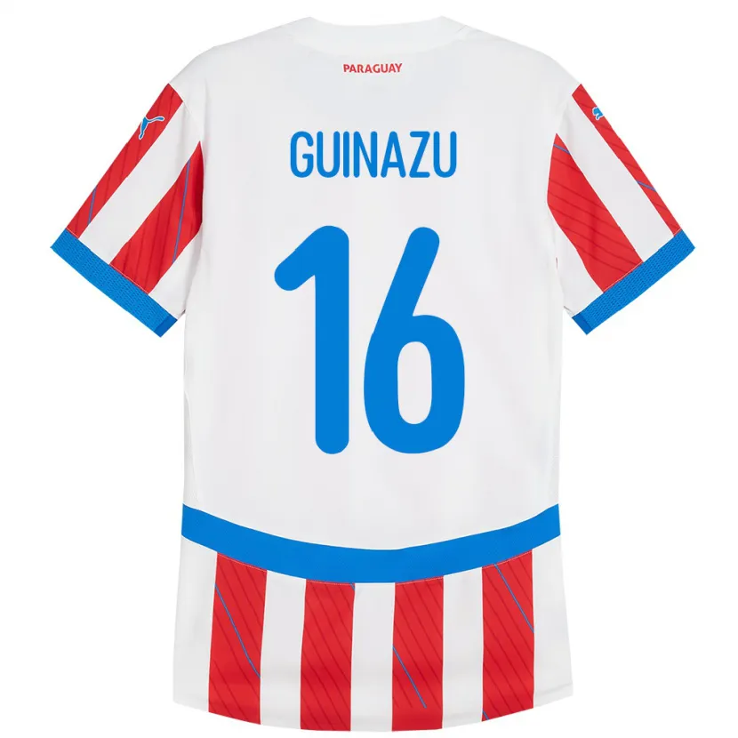 DanxenキッズパラグアイLucas Guiñazú#16赤、白ホームシャツ24-26ジャージーユニフォーム