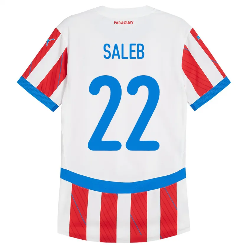 DanxenキッズパラグアイGloria Saleb#22赤、白ホームシャツ24-26ジャージーユニフォーム