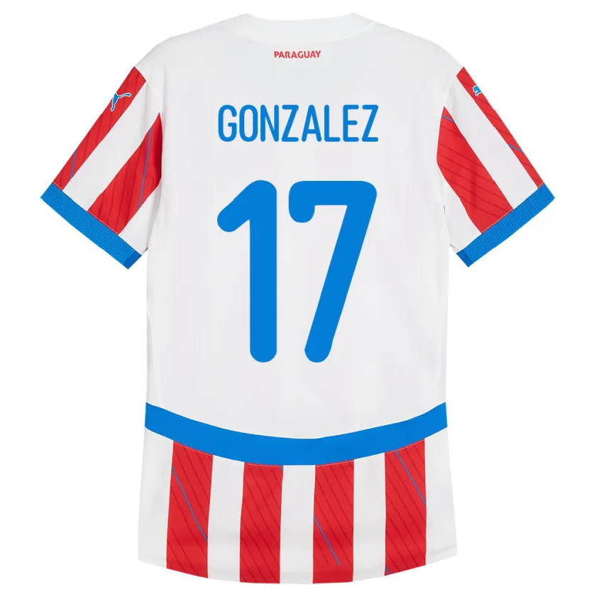 DanxenキッズパラグアイLourdes González#17赤、白ホームシャツ24-26ジャージーユニフォーム